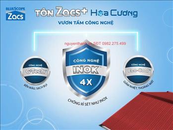 Tôn Zacs Hoa Cương inok xốp PU chống nóng 3 lớp BH 20 năm
