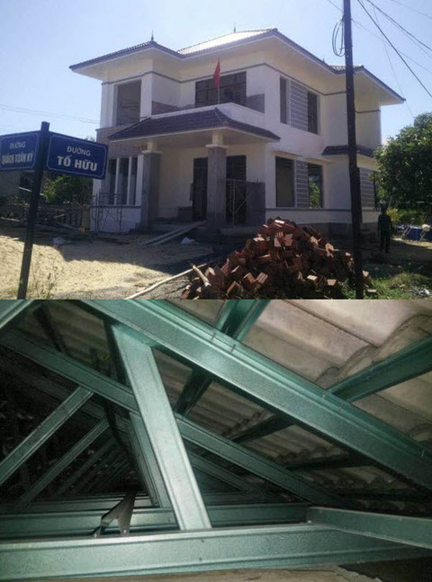 Công trình đang thi công vì kèo và mái dùng thanh kèo Zacs